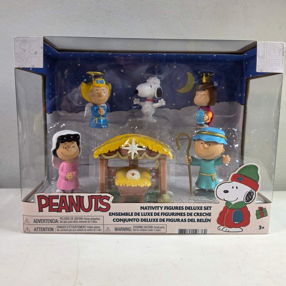 Peanuts Unisex Nativity Figures Deluxe Set Multicolor‎ 7-Piece Christmas Set OS